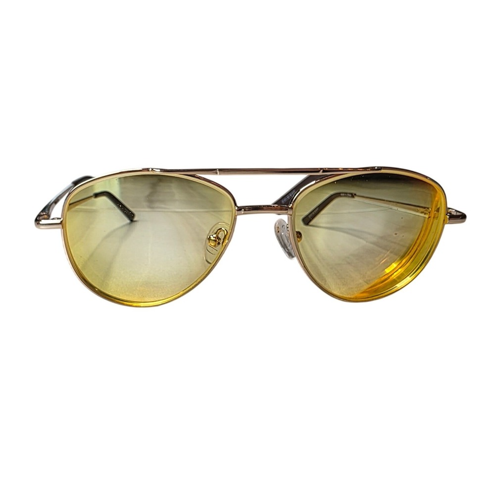 Zenni Optical Gold Aviator Frames Only 419014 Retro Double Bridge Eye Glasses D1